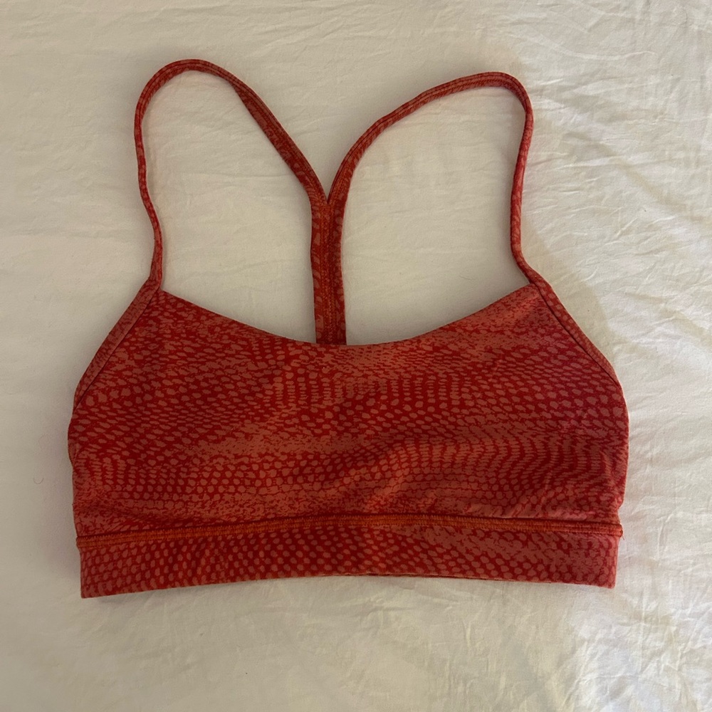 Lululemon Red Ribbed Sports Bra